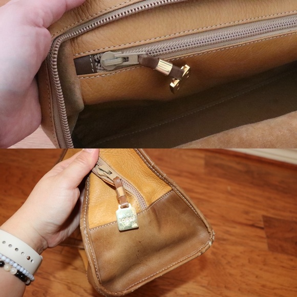 LOEWE Amazona 35 Anagram Embossed Leather Brown  Handbag Authentic Vintage - Picture 12 of 14